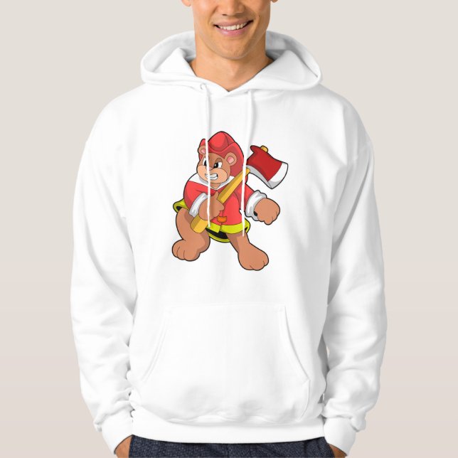 Veste À Capuche Ours en tant que pompier avec Ax (Devant)