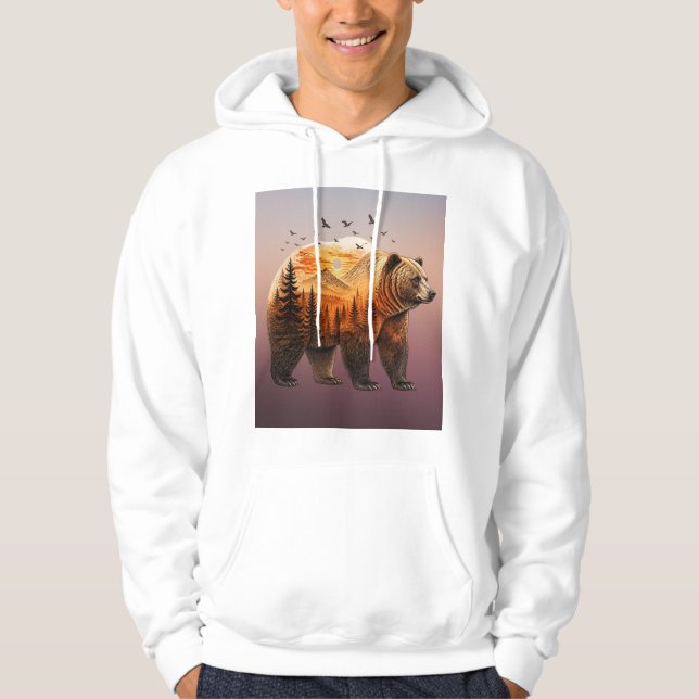 Veste À Capuche Ours Grizzly Rustique (Devant)