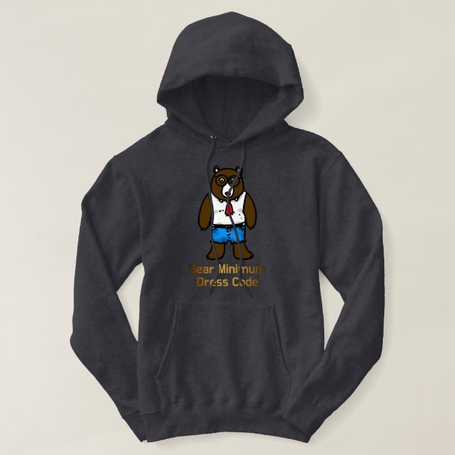Veste À Capuche Ours Minimum Funky Office Pun Art (Design devant)