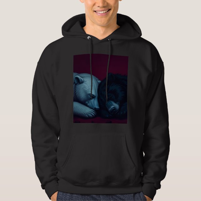Veste À Capuche Ours noir et polaire (Devant)