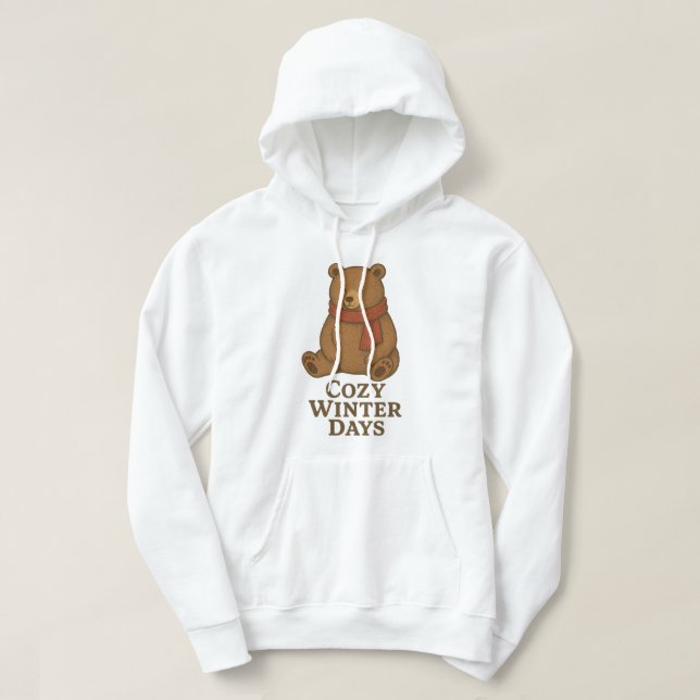 Veste À Capuche Ours Rétro Hiver (Design devant)