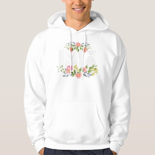 Veste À Capuche Outil de coiffure Fleur Coiffeur Coiffeur (Devant)