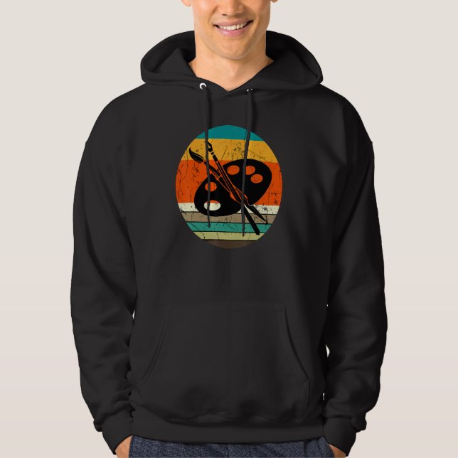 Veste À Capuche Outils d'art Enseignant École Artiste Illustrato (Devant)