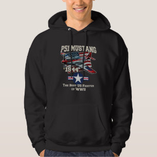 Veste À Capuche p51 mustang ww2 avion de combat drapeau américain