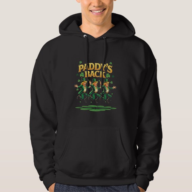 Veste À Capuche Paddy's Back Funny Trump St Patrick Day Leopard (Devant)