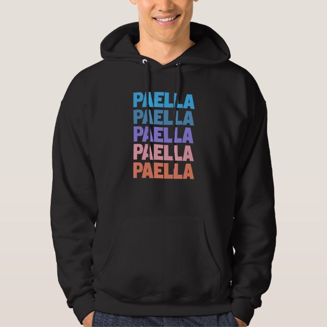 Veste À Capuche Paella d'Espagne Texte Répété Moderne (Devant)