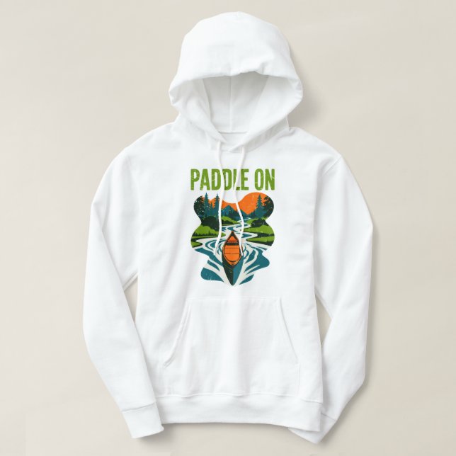 Veste À Capuche Pagaie Sur Canoë Aventure Mountain River Design (Design devant)