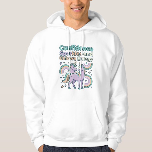 Veste À Capuche Paillettes de Confiance de Licorne et Conception d (Devant)