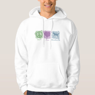 Veste À Capuche Paix, amour, et limiers en pastel