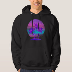 Veste À Capuche Palmiers Vibes d'été Rétro 90s Vaporwave Tropic