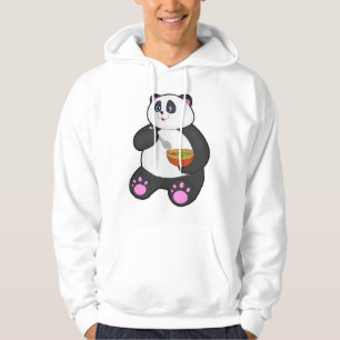 Veste À Capuche Panda à manger avec cuillère et bol