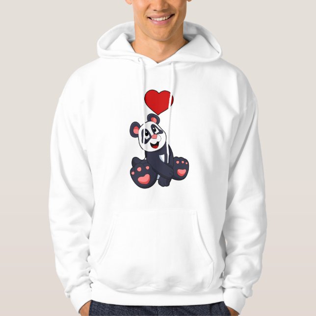 Veste À Capuche Panda avec coeur (Devant)