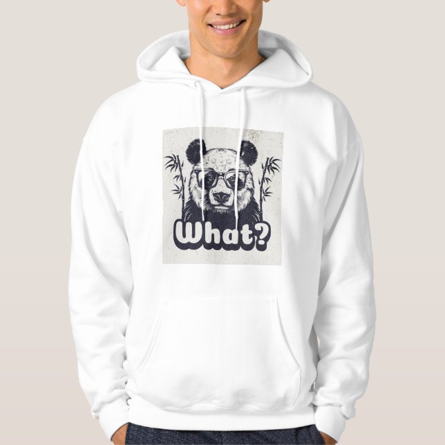 Veste À Capuche Panda avec lunettes et bambou (Devant)