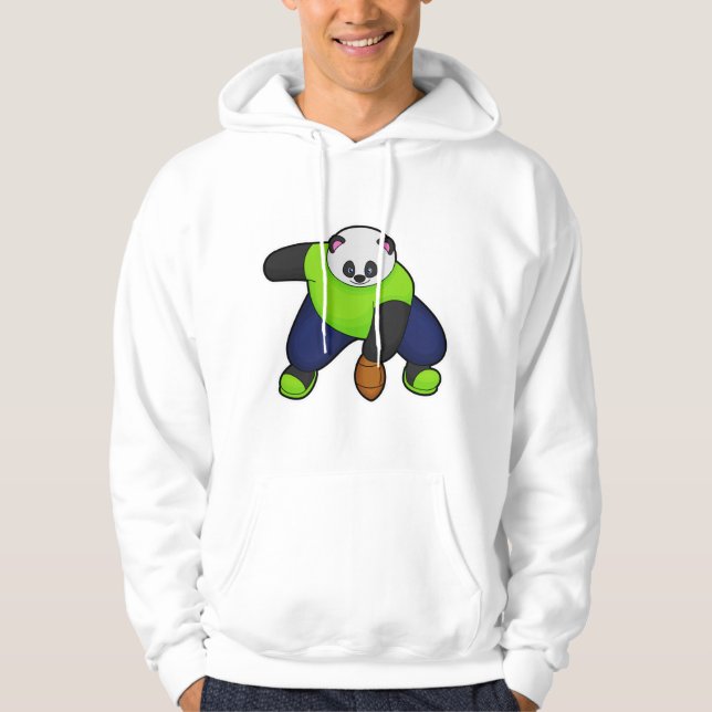 Veste À Capuche Panda comme joueur de football avec football (Devant)