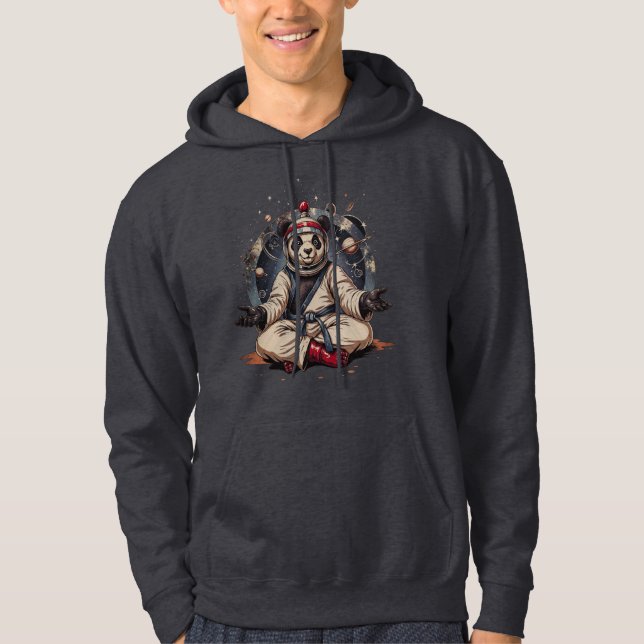 Veste À Capuche Panda cosmique : Chaleur avant combat (Devant)