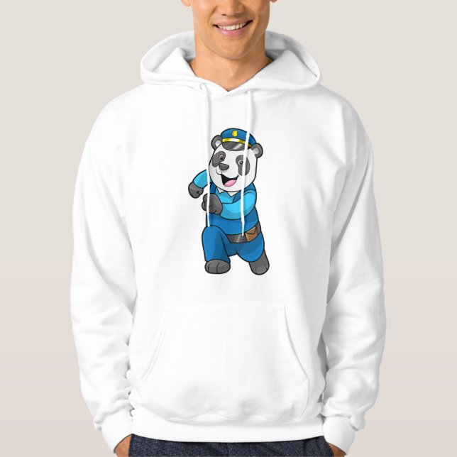 Veste À Capuche Panda en tant qu'officier de police avec casquette (Devant)