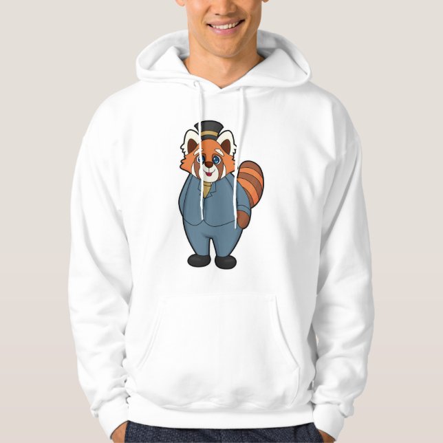Veste À Capuche Panda roux comme marié avec chapeau (Devant)