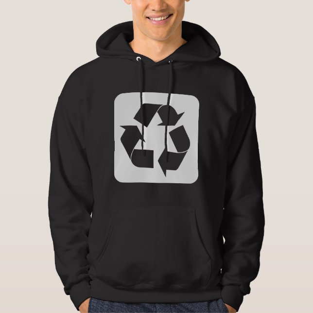Veste À Capuche Panneau de recyclage - Blanc (Devant)