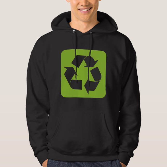 Veste À Capuche Panneau de recyclage - Martian Green (Devant)