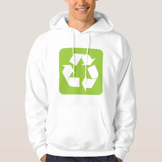 Veste À Capuche Panneau de recyclage - Martian Green (Devant)