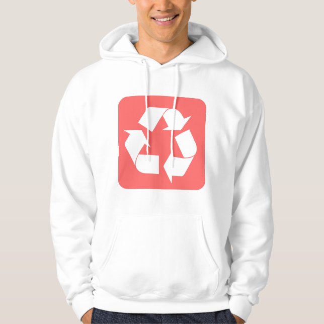 Veste À Capuche Panneau de recyclage - rose tropicale (Devant)