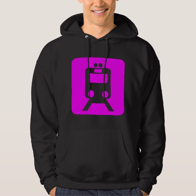 Veste À Capuche Panneau du train - Magenta (Devant)