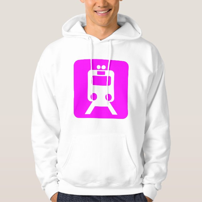 Veste À Capuche Panneau du train - Magenta (Devant)