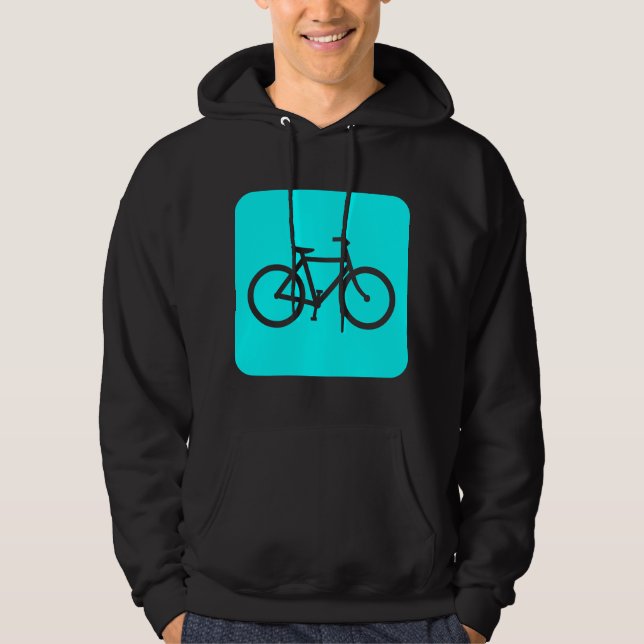 Veste À Capuche Panneau vélo - Cyan (Devant)