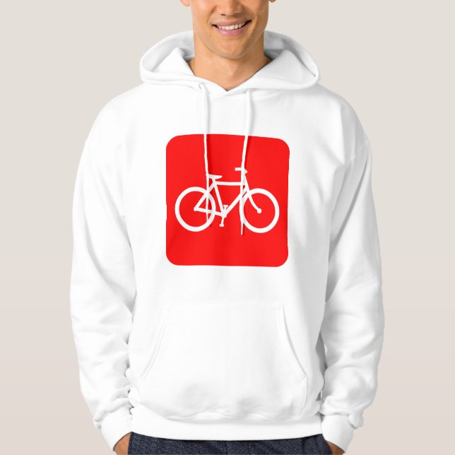 Veste À Capuche Panneau Vélo - Rouge (Devant)