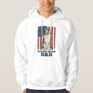 Veste À Capuche Papa Berger Australien Patriotique Vecteur Vintage