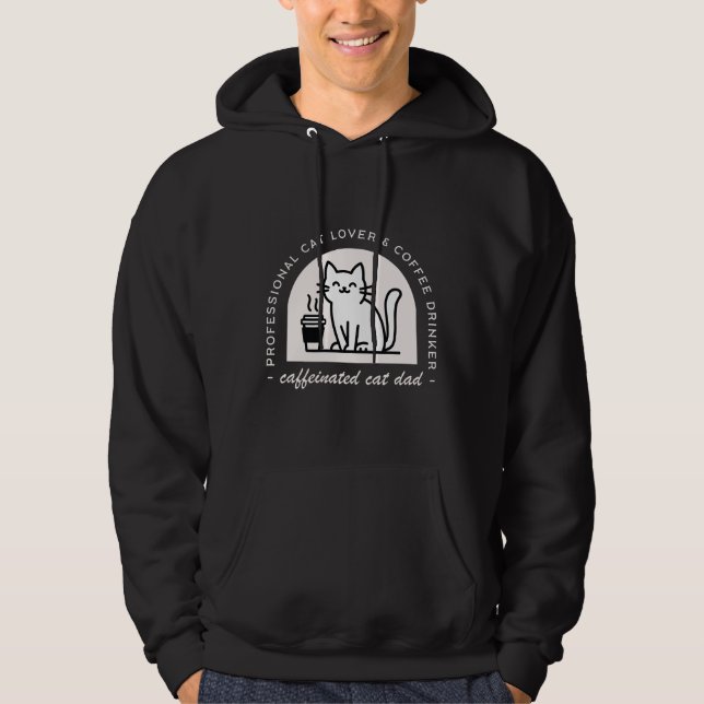 Veste À Capuche Papa chat amateur de café drôle (Devant)