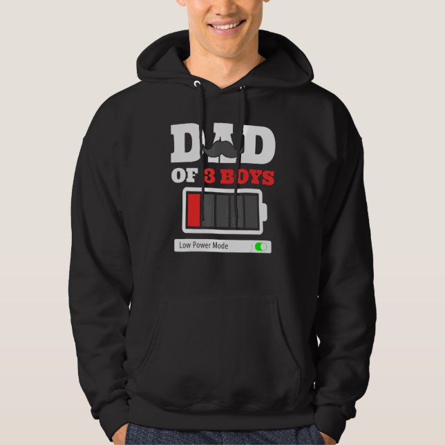 Veste À Capuche Papa De 3 Garçons Mode Pères Faible Puissance (Devant)