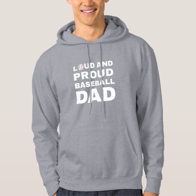 Veste À Capuche Papa de baseball fier et bruyant (Devant)