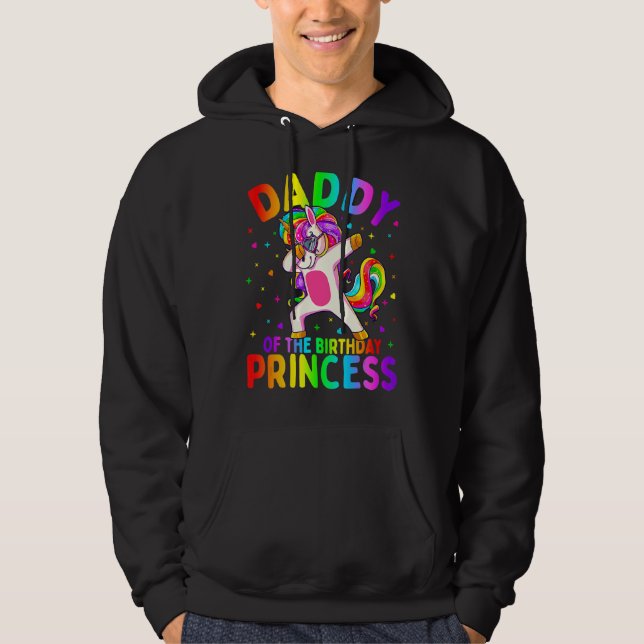 Veste À Capuche Papa De L'Anniversaire Princesse Fille Dabbing Uni (Devant)