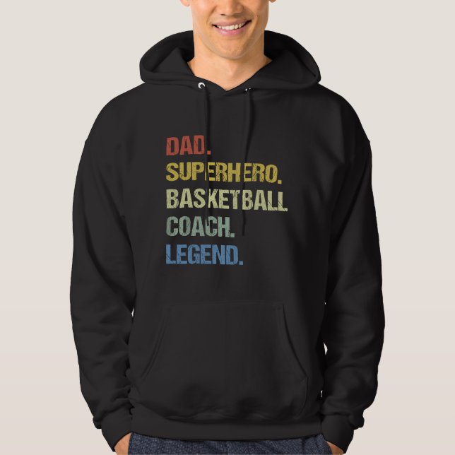 Veste À Capuche Papa entraîneur de basket-ball  (Devant)