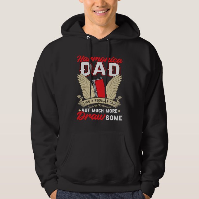Veste À Capuche Papa Harmonica Comme un papa normal mais beaucoup  (Devant)