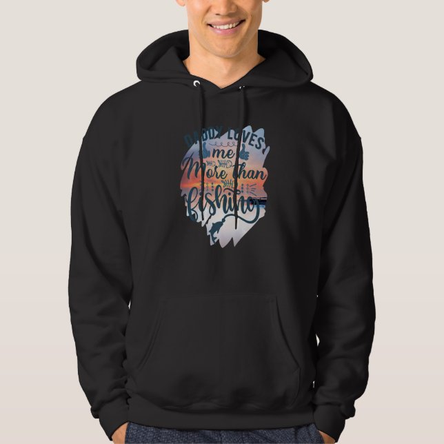 Veste À Capuche Papa m'aime la pêche (Devant)