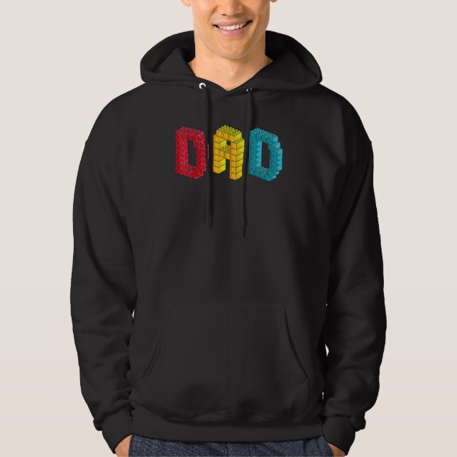 Veste À Capuche Papa Maître Constructeur Briques Blocs Famille S (Devant)