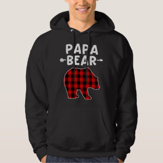 Veste À Capuche Papa Ours Noir Et Rouge Ours Plaid Grand-Père Noël