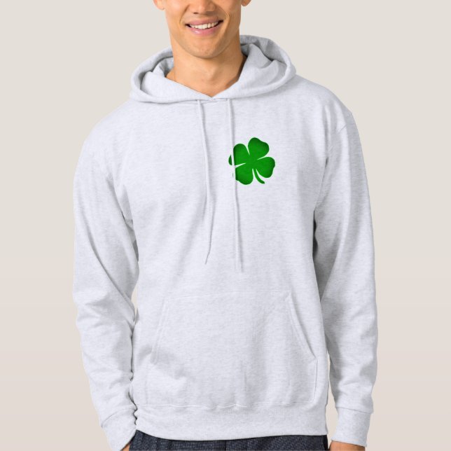 Veste À Capuche Papa personnalisé Maman Shamrock vert irlandais (Devant)