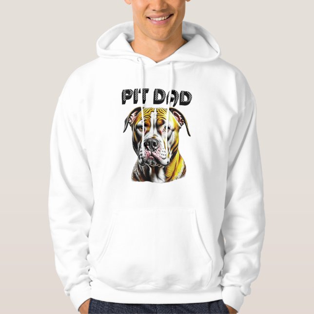 Veste À Capuche Papa Pit Bull | Amoureux des chiens  (Devant)