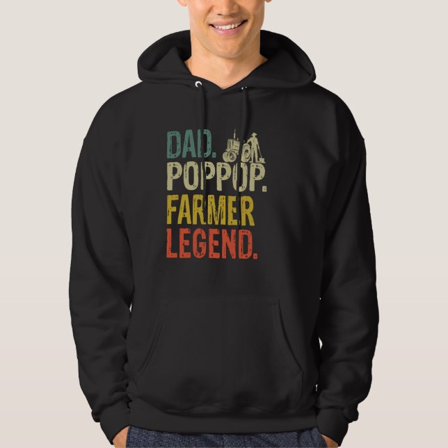 Veste À Capuche Papa Pop Pop Farmer Légende Cool Retro (Devant)