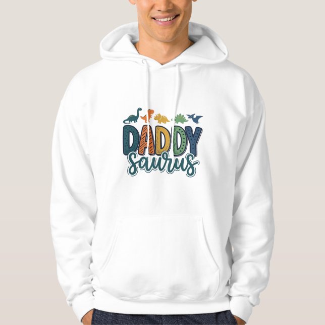 Veste À Capuche Papa Saurus Mignon Dinosaure Papa Conception de Ve (Devant)