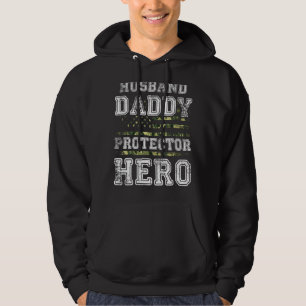 Veste À Capuche Papa Soldat Mari Protecteur Héros Pères