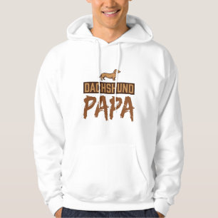 Veste À Capuche Papa teckel gravure vintage dessin papa chien_1