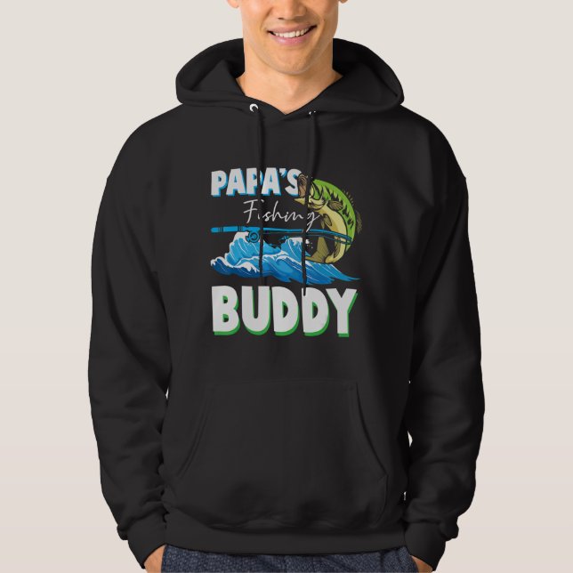 Veste À Capuche Papas Pêche Buddy Papa Et Enfants Pêcheur Hobby (Devant)