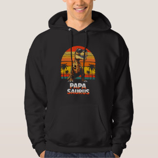 Veste À Capuche Papasaurus Cool Dinosaur Papa Retro Sunset