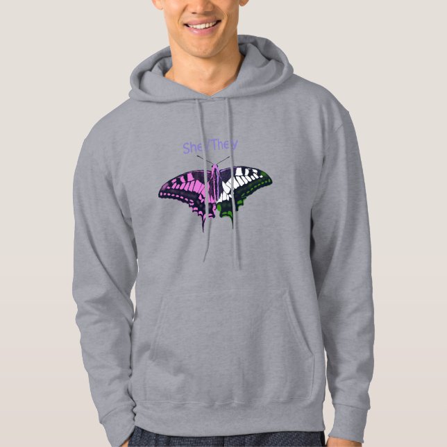Veste À Capuche Papillon à queue noire non binaire (Devant)