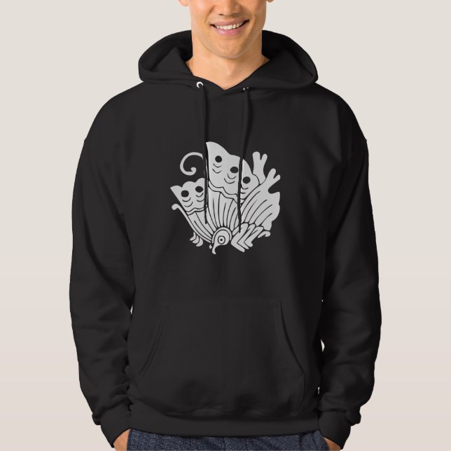 Veste À Capuche Papillon asiatique Japonais Conception Kamon (Devant)