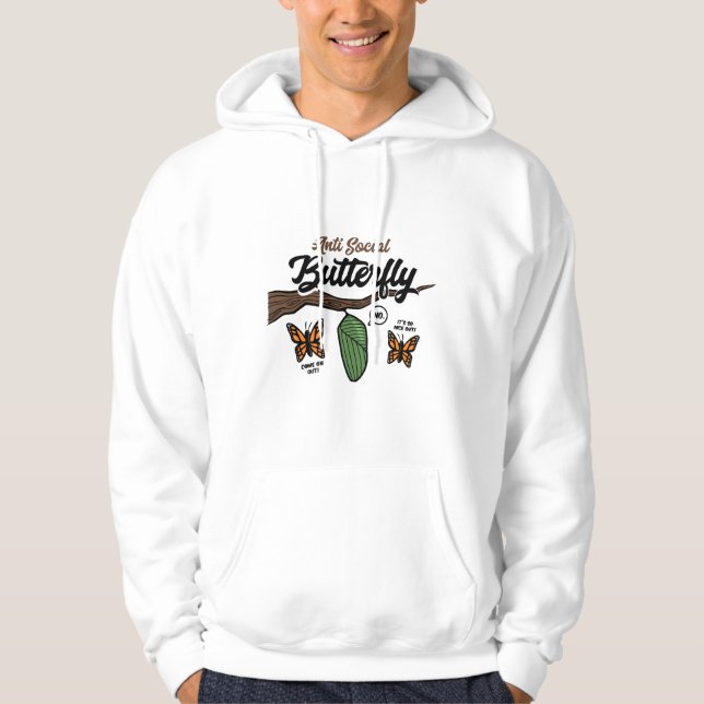 Veste À Capuche Papillon Asocial (Devant)